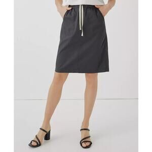NWT Pact Women Organic Cotton Classic Woven Twill Drawstring Skirt Size XL Gray